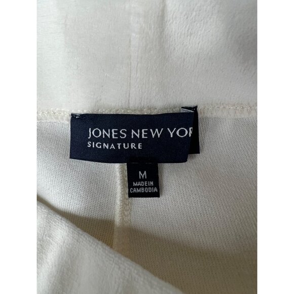Jones New York Signature Womens Velour Ivory Cotton-Blend Lounge Pants Medium - Picture 5 of 11